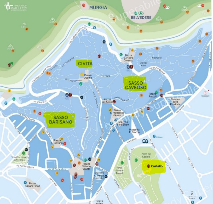 matera dove dormire mappa