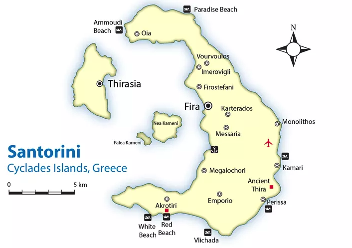 santorini mappa