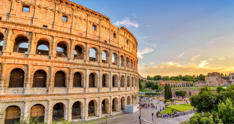 Rome sunset city skyline