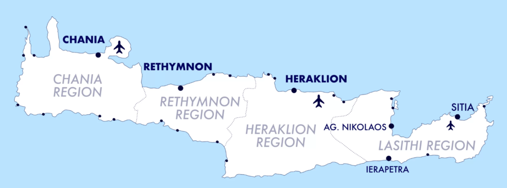 mappa creta over e est