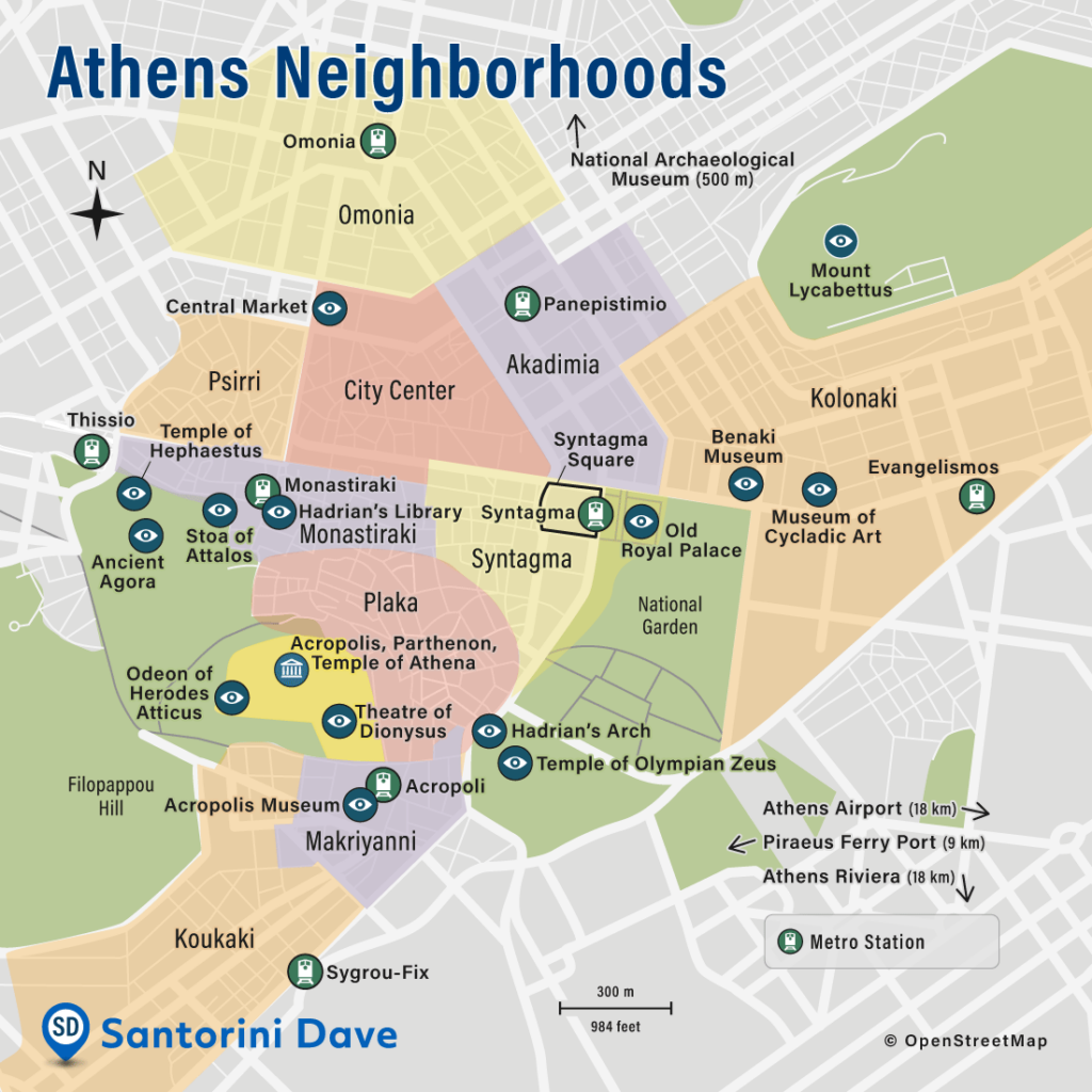 mappa atene