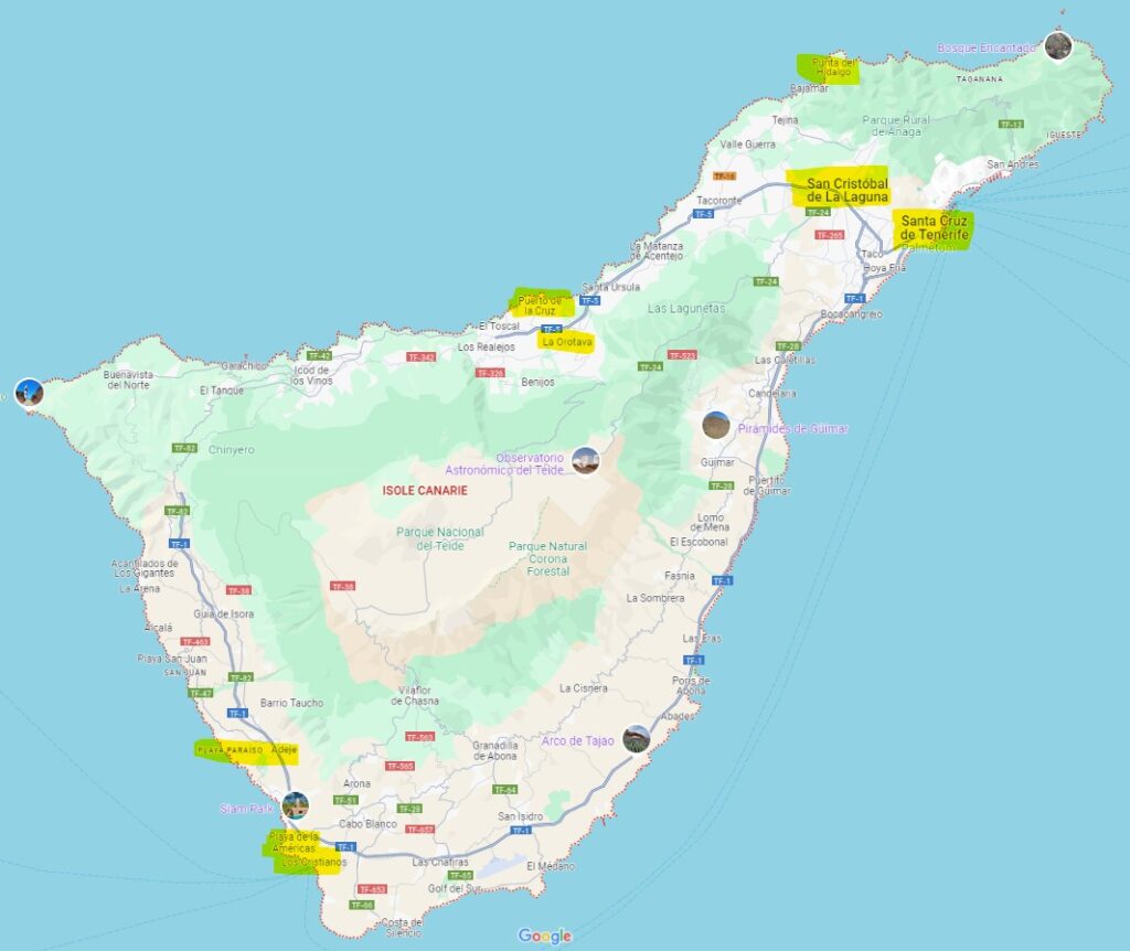 mappa tenerife
